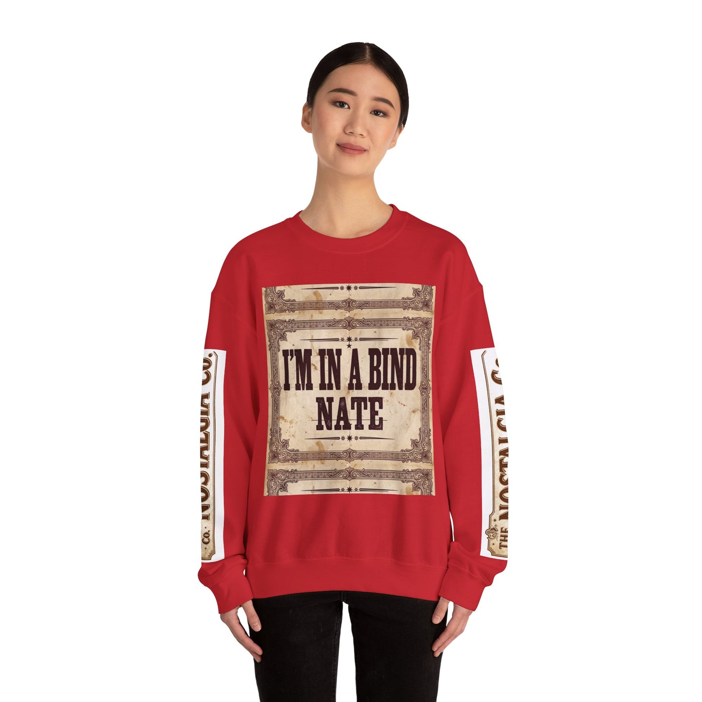 Crewneck Sweatshirt —Vintage Bookbinding Graphic