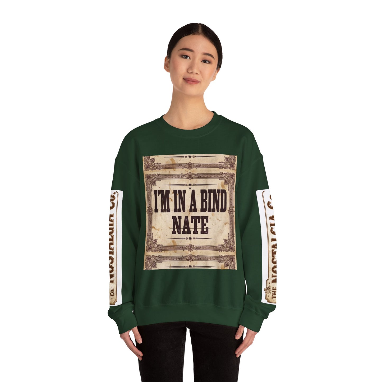 Crewneck Sweatshirt —Vintage Bookbinding Graphic