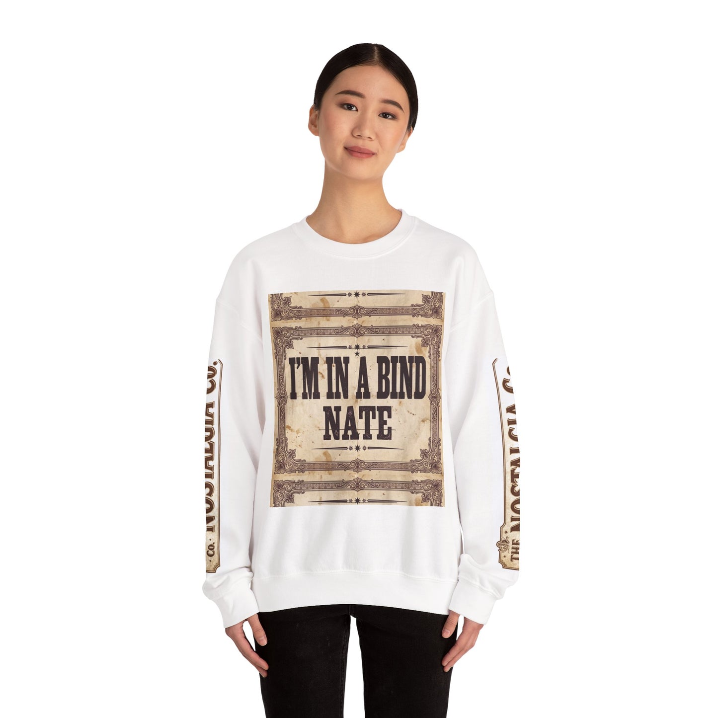Crewneck Sweatshirt —Vintage Bookbinding Graphic
