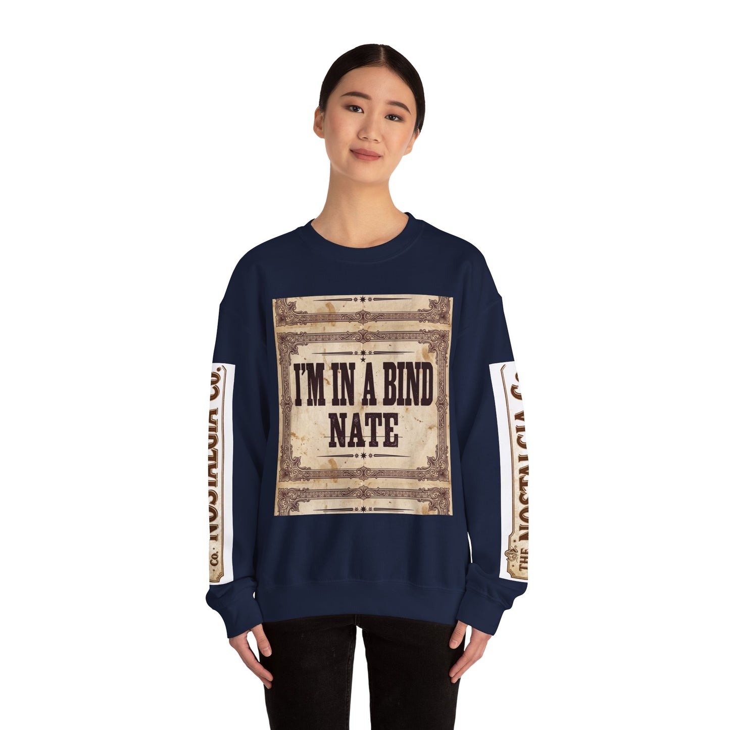 Crewneck Sweatshirt —Vintage Bookbinding Graphic