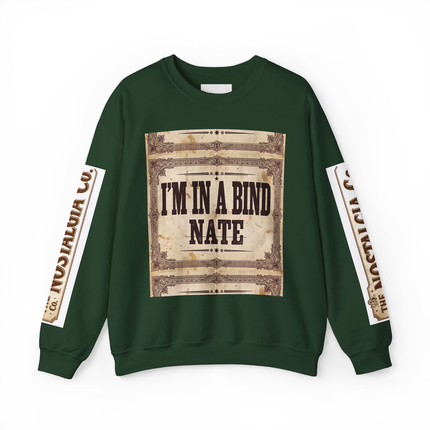 Crewneck Sweatshirt —Vintage Bookbinding Graphic