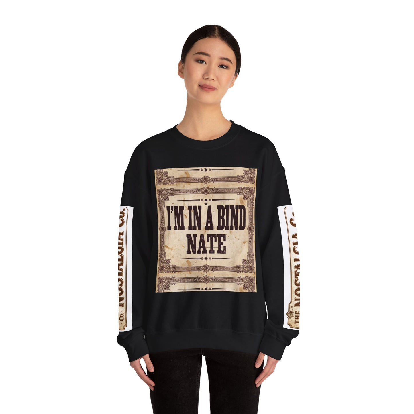 Crewneck Sweatshirt —Vintage Bookbinding Graphic